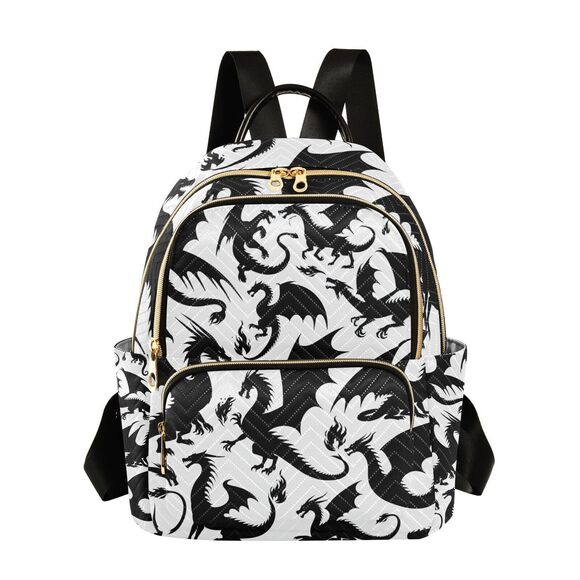 9577 Mini Backpack Silhouette Dragon Mini Backpack Purse Lightweight Small